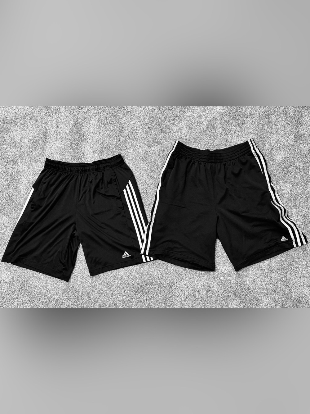 Adidas Men's Black Athletic Shorts with White Side Stripes
